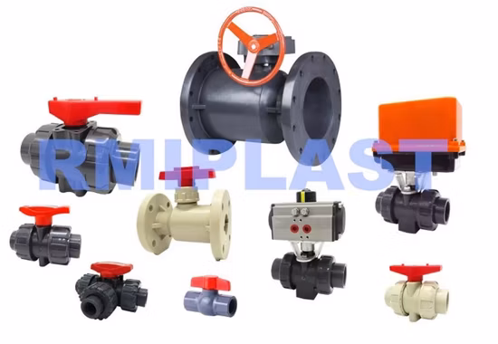プラスチック PVC PVDF PP Pph CPVC UPVC ハンドレバーギアホイール堰ダイヤフラムバルブバタフライバルブ/フランジ真のユニオンボールバルブ/空気圧電動スイングチェックバルブ